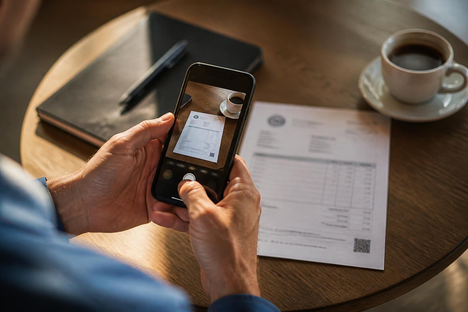 Photographier une facture papier avec un smartphone pour l’importer